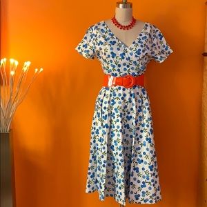 Collectif Vintage style blueberries swing dress